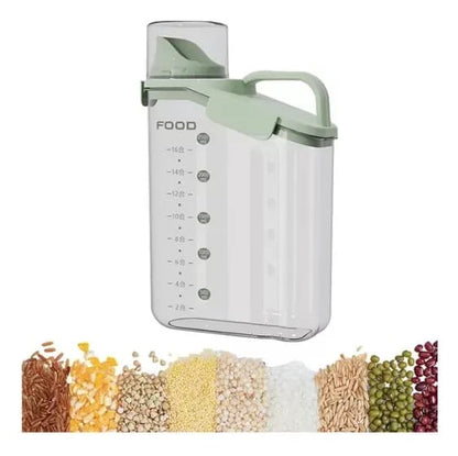 Contenedor modular transparente de 1,6 L con tapa verde