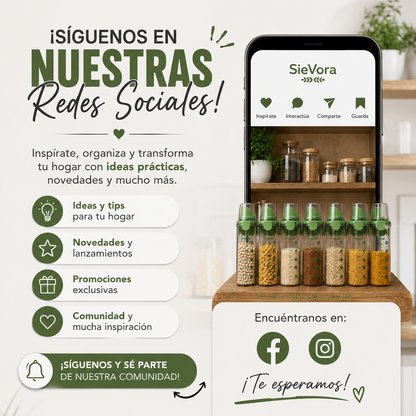Pack de Contenedores SieVora: Transforma el caos de tu alacena en orden profesional