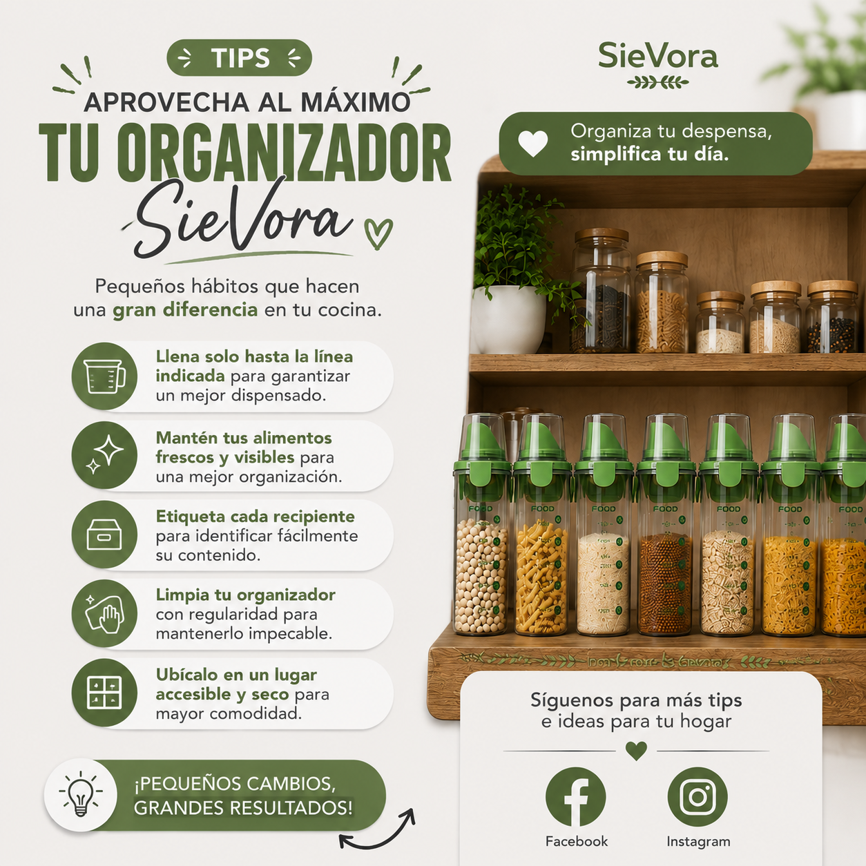 Pack de Contenedores SieVora: Transforma el caos de tu alacena en orden profesional
