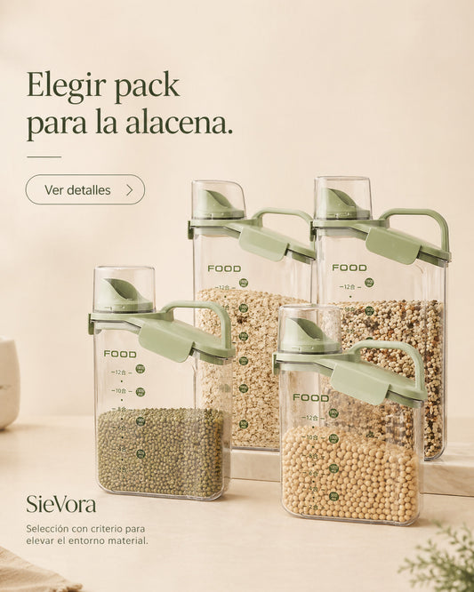 Pack de Contenedores SieVora: Transforma el caos de tu alacena en orden profesional