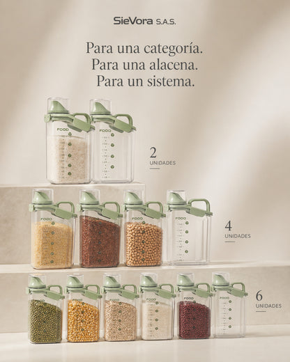 Pack de Contenedores SieVora: Transforma el caos de tu alacena en orden profesional